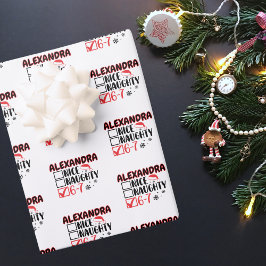Hoja De Papel De Regalo Funny 6-7 Christmas Checklist Custom Name