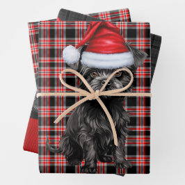 Hoja De Papel De Regalo Funny Affenpinscher Navidades Dog Holiday Plaid