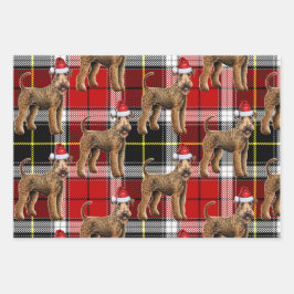 Hoja De Papel De Regalo Funny Airedale Terrier Navidades Perro Holiday Pla