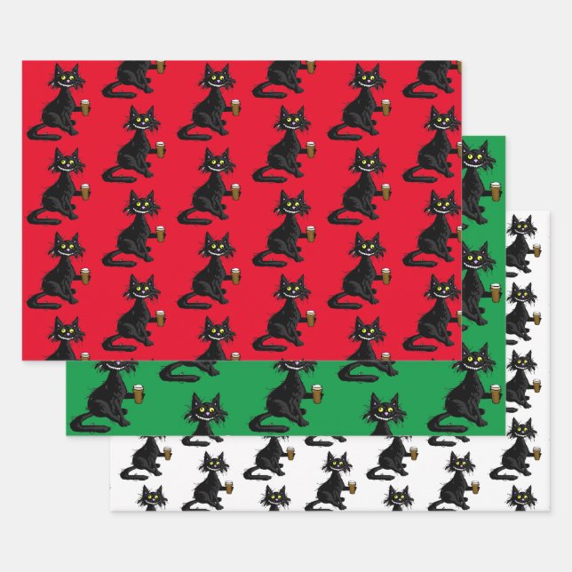 Hoja De Papel De Regalo Funny Cat Wraping Paper Kit (Set)