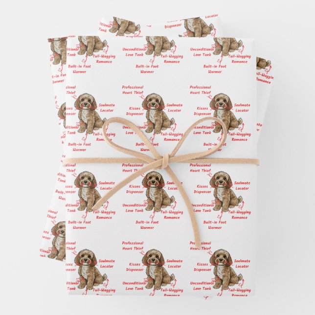 Hoja De Papel De Regalo Funny Cockapoo Anatomy - Unique Valentine (In situ)
