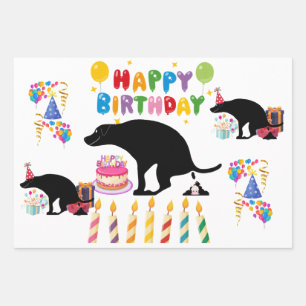 Hoja De Papel De Regalo Funny Cumpleaños de Perro Pooping