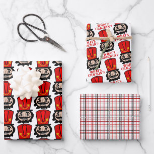 Hoja De Papel De Regalo Funny Nutcracker Navidades