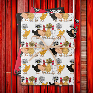 Hoja De Papel De Regalo Funny Personalizado Chickens Cumpleaños