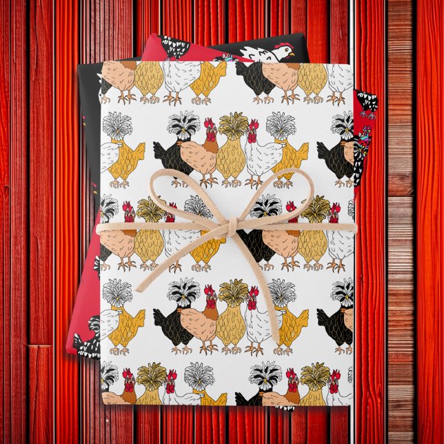 Hoja De Papel De Regalo Funny Personalizado Chickens Cumpleaños (Subido por el creador)