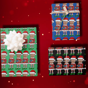 Hoja De Papel De Regalo Funny Personalizado Trump enfrenta a Navidades de 