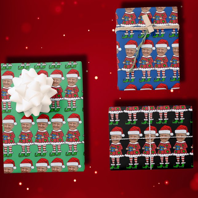 Hoja De Papel De Regalo Funny Personalizado Trump enfrenta a Navidades de  (Subido por el creador)