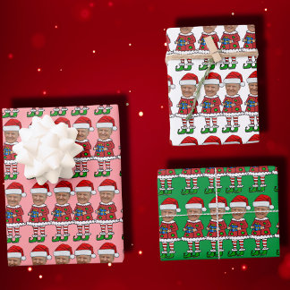 Hoja De Papel De Regalo Funny Personalizado Trump se enfrenta a Navidades