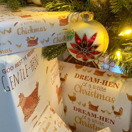 Hoja De Papel De Regalo Funny Pun Chicken Navidades