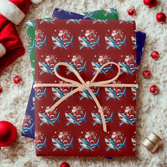 Hoja De Papel De Regalo Funny regalo de Santa Shark envuelto Ocean Lover p (Subido por el creador)