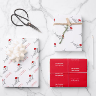 Hoja De Papel De Regalo Funny tarjeta Aussie Shark Xmas 