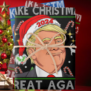 Hoja De Papel De Regalo Funny Trump 2024 vuelve a hacer grandes a los Navi