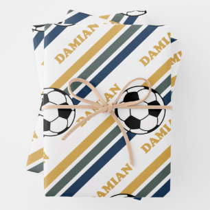Hoja De Papel De Regalo Fútbol Retro Damian