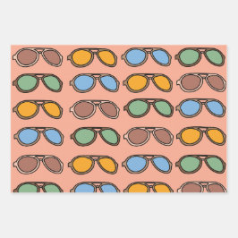Hoja De Papel De Regalo Gafas de sol Gafas de sol de verano coloridas