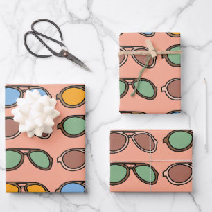 Hoja De Papel De Regalo Gafas de sol Gafas de sol de verano coloridas