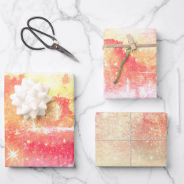 Hoja De Papel De Regalo Galaxia acuarela rosa