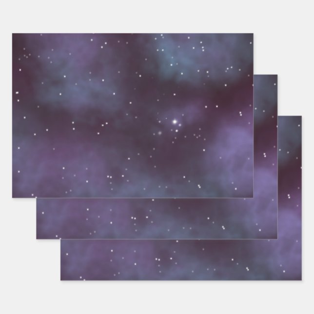 Hoja De Papel De Regalo Galaxia Mystical Dusty Violet (Set)