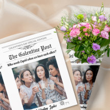Galentines Day Periódico Flower Bouquet Photo