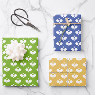 Hoja De Papel De Regalo Gales de bolas divertidas y amarillo verde azul bo