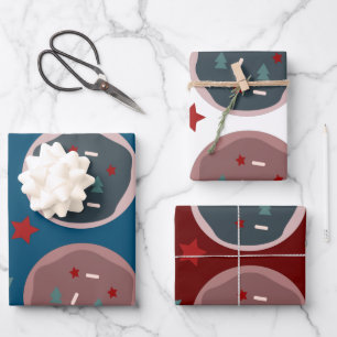 Hoja De Papel De Regalo Galletas de panadería de Navidad Purpurina festiva