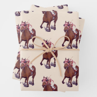 Hoja De Papel De Regalo Ganadores de caballos de carreras toscadas