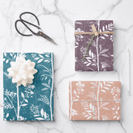 Hoja De Papel De Regalo Garden Dream Elegant Botanical Silhouettes