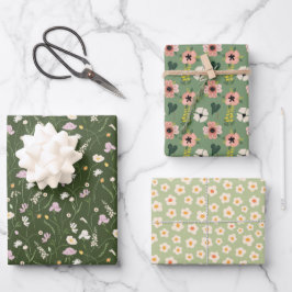 Hoja De Papel De Regalo Garden Whimsy Green 3