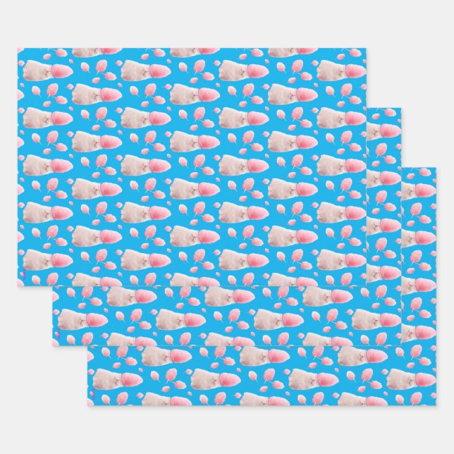 Hoja De Papel De Regalo Gato Con Cabello De Vela De Algodón (Set)