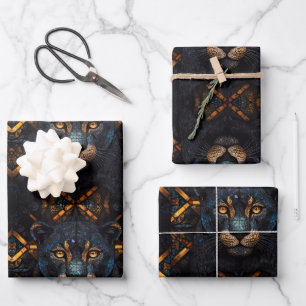 Hoja De Papel De Regalo Gato de pantera negra salvaje