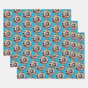 Hoja De Papel De Regalo Gato En Cono Fiesta