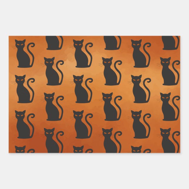 Hoja De Papel De Regalo Gato negro (Anverso)