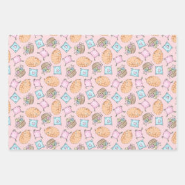Hoja De Papel De Regalo Gato rosado