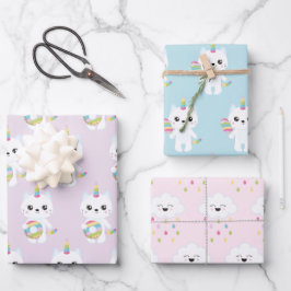 Hoja De Papel De Regalo Gatos Cute Unicornio - Cumpleaños de los niños