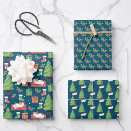 Hoja De Papel De Regalo Gatos de Navidad