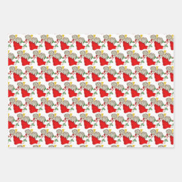 Hoja De Papel De Regalo Gatos de Navidad antiguos