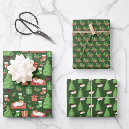 Hoja De Papel De Regalo Gatos de Navidad Caprichosos
