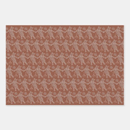 Hoja De Papel De Regalo Gatos de pan de jengibre bailando