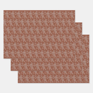 Hoja De Papel De Regalo Gatos de pan de jengibre bailando