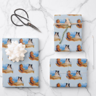 Hoja De Papel De Regalo Gatos jugando al juego de póquer Fumar cigarro