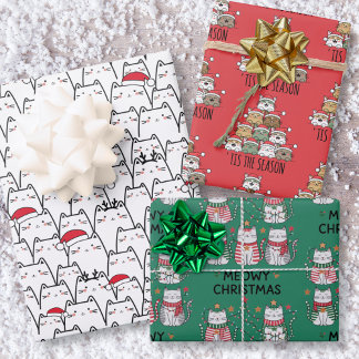 Hoja De Papel De Regalo Gatos navidades