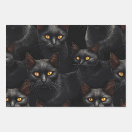Hoja De Papel De Regalo Gatos negros