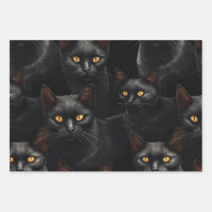 Hoja De Papel De Regalo Gatos negros