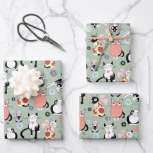 Hoja De Papel De Regalo Gatos Personalizados divertidos
