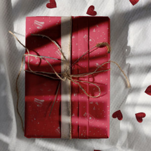 Hoja De Papel De Regalo Gatos Rosa Caliente, Tarta y Cerezas - San Valentí