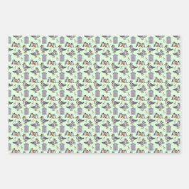 Hoja De Papel De Regalo Gaviotas en la cabaña de playa