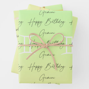 Hoja De Papel De Regalo Gemini Colorstrolgy Birthday