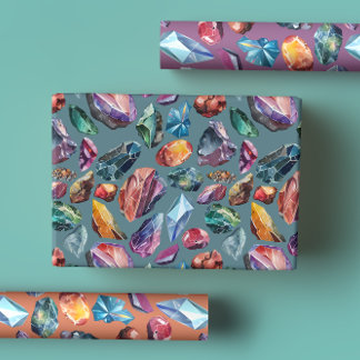 Hoja De Papel De Regalo Gems & Crystal Jewel Tone