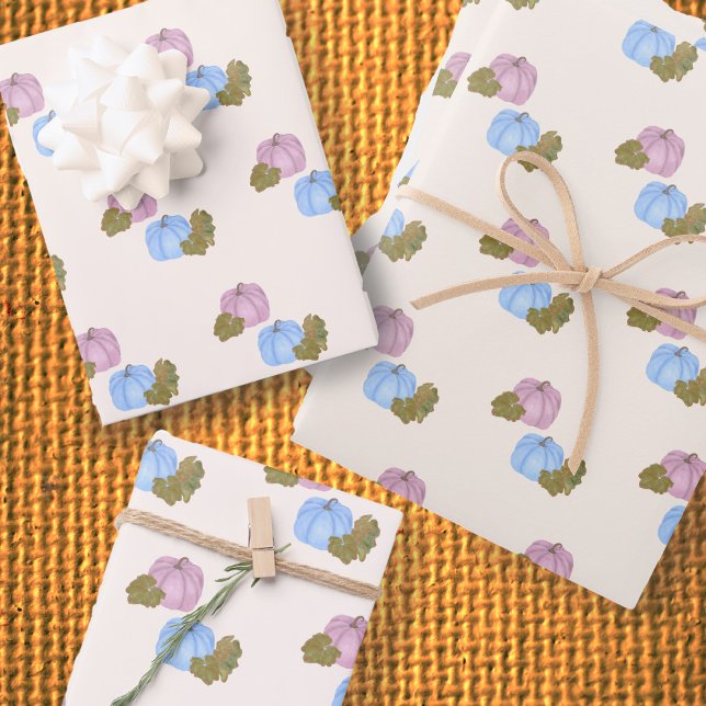 Hoja De Papel De Regalo Género de calabaza rosa y azul revelar envoltura d (Subido por el creador)