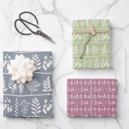 Hoja De Papel De Regalo Gentle Botanic Rhythm XL blue green pink florals