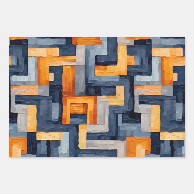 Hoja De Papel De Regalo Geometría moderna: patrón dinámico (Anverso)